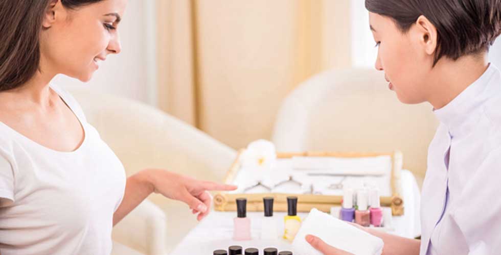 Woman Getting Nails Done