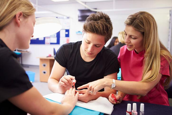 Beauty professionals providing a variety of cosmetology services